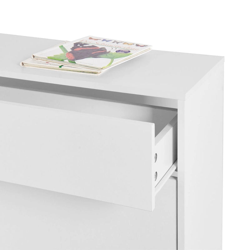 Meuble de rangement à chaussures autoportant avec tiroirs et pieds en métal, Armoire à chaussures moderne avec 2 tiroirs à abattant