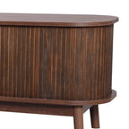 Meuble TV en rotin pour téléviseurs jusqu'à 75 pouces, meuble console de divertissement avec pieds en bois massif