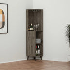 HomeRoots Meuble de Bar d'Angle en Bois Marron Foncé 73 avec Un Tiroir