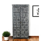 HomeRoots 72 Dark Gray Solid Wood Pantry Or Storage Closet - 36' X '72' X '18
