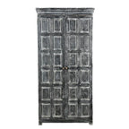 HomeRoots 72 Garde-manger ou placard de rangement en bois massif gris foncé - 36" X 72" X 18"