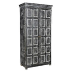 HomeRoots 72 Garde-manger ou placard de rangement en bois massif gris foncé - 36" X 72" X 18"