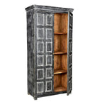 HomeRoots 72 Garde-manger ou placard de rangement en bois massif gris foncé - 36" X 72" X 18"