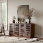 Meuble de rangement spacieux avec portes creuses pour salon, salle à manger, chambre, couloir, chêne de palissandre, 59,92 L x 15,75 P x 29,53 H