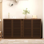 Meuble de rangement spacieux avec portes creuses pour salon, salle à manger, chambre, couloir, chêne de palissandre, 59,92 L x 15,75 P x 29,53 H