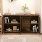 Meuble de rangement spacieux avec portes creuses pour salon, salle à manger, chambre, couloir, chêne de palissandre, 59,92 L x 15,75 P x 29,53 H