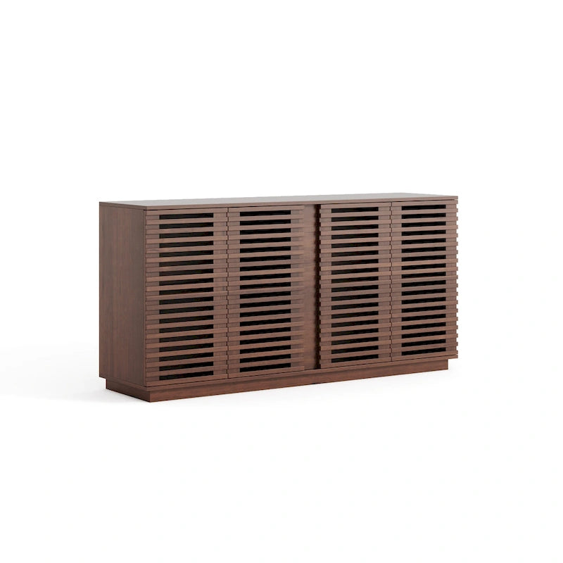 Meuble de rangement spacieux avec portes creuses pour salon, salle à manger, chambre, couloir, chêne de palissandre, 59,92 L x 15,75 P x 29,53 H