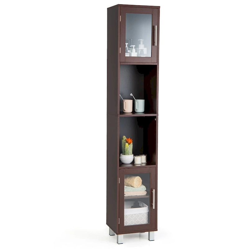 Costway 71 Armoire Haute de Rangement de Salle de Bain Tour Meuble Organisateur Présentoir - Voir Détails
