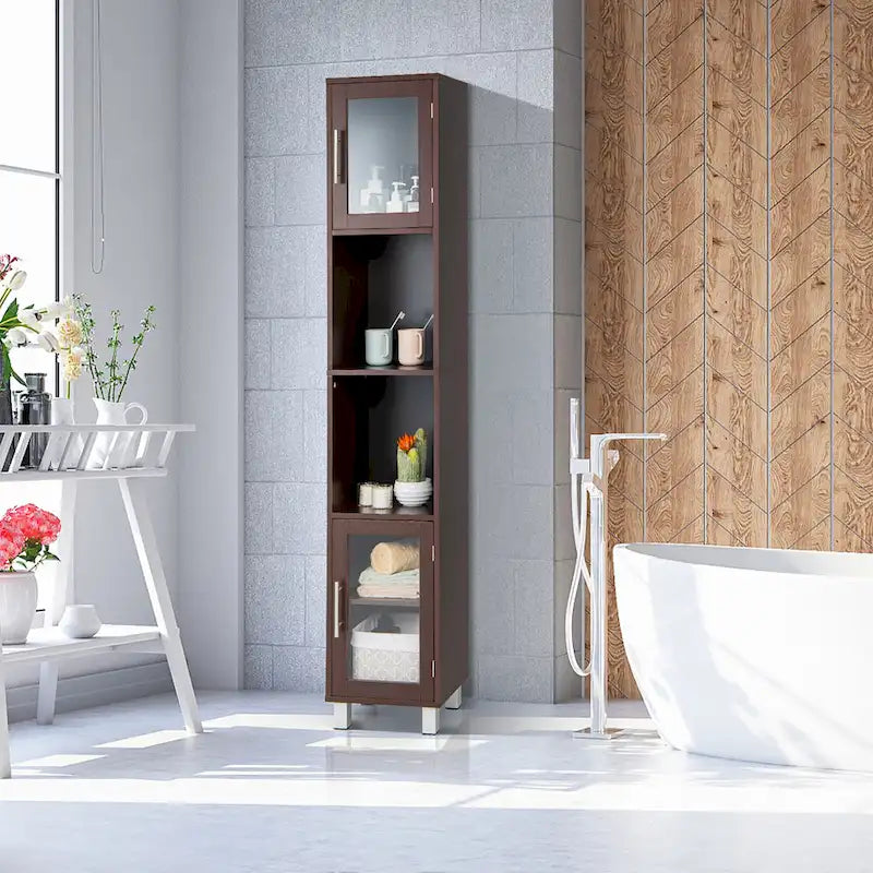 Costway 71 Armoire Haute de Rangement de Salle de Bain Tour Meuble Organisateur Présentoir - Voir Détails
