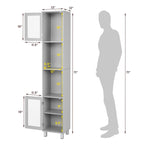 Costway 71 Armoire Haute de Rangement de Salle de Bain Tour Meuble Organisateur Présentoir - Voir Détails
