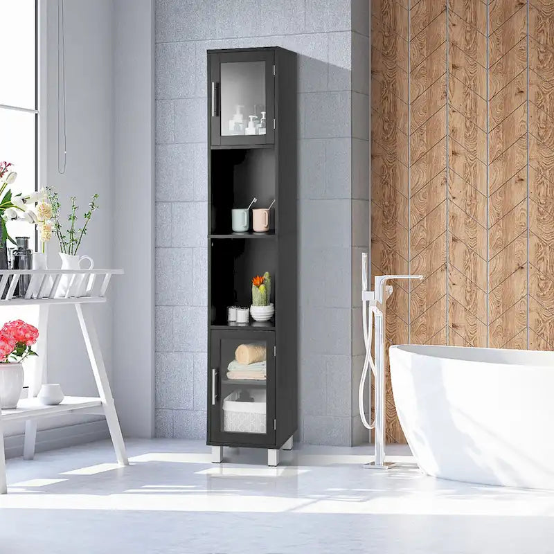 Costway 71 Armoire Haute de Rangement de Salle de Bain Tour Meuble Organisateur Présentoir - Voir Détails