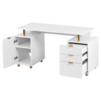 Bureau flottant de direction moderne avec 3 tiroirs et surface de travail élégante