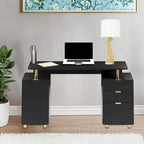 Bureau flottant de direction moderne avec 3 tiroirs et surface de travail élégante