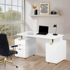 Bureau flottant de direction moderne avec 3 tiroirs et surface de travail élégante
