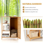 Costway Meuble de Salle de Bain sur Pied en Bambou avec Porte Simple & - Voir Détails