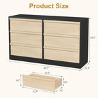 Commode 6 tiroirs pour chambre à coucher, organisateur de rangement moderne