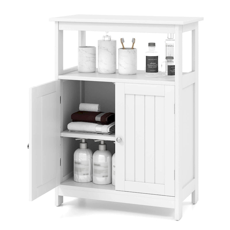 Meuble Colonne de Salle de Bain Autonome Costway avec 2 Étagères - Voir Détails