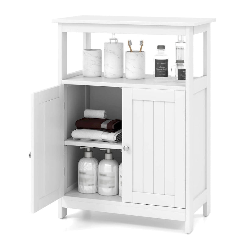 Meuble Colonne de Salle de Bain Autonome Costway avec 2 Étagères - Voir Détails