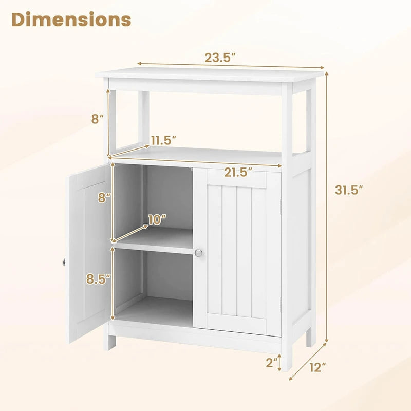 Meuble Colonne de Salle de Bain Autonome Costway avec 2 Étagères - Voir Détails