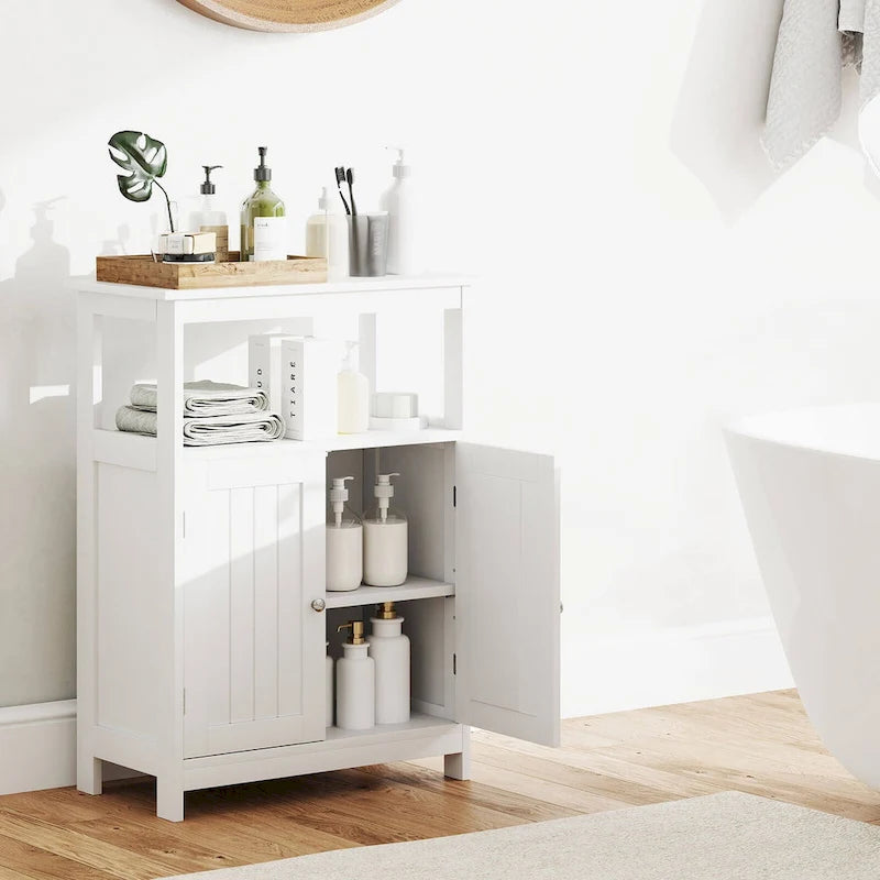 Meuble Colonne de Salle de Bain Autonome Costway avec 2 Étagères - Voir Détails