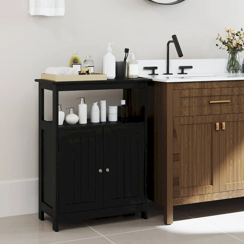 Meuble Colonne de Salle de Bain Autonome Costway avec 2 Étagères - Voir Détails