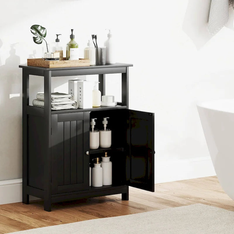 Meuble Colonne de Salle de Bain Autonome Costway avec 2 Étagères - Voir Détails