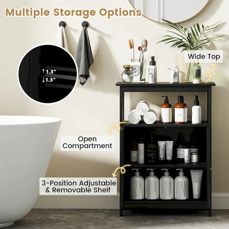 Meuble Colonne de Salle de Bain Autonome Costway avec 2 Étagères - Voir Détails