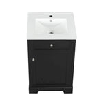 Meuble-lavabo de salle de bain de 50 cm avec vasque en céramique, meuble bas de salle de bain avec rangement à 2 niveaux et étagères