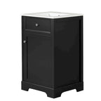 Meuble-lavabo de salle de bain de 50 cm avec vasque en céramique, meuble bas de salle de bain avec rangement à 2 niveaux et étagères