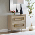 Commode d'appoint en bois à 4 tiroirs - 35 - Beige et doré