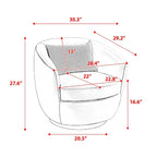 Fauteuil club pivotant rembourré avec rangement, chaise d'appoint moderne pour salon, chambre, bureau ou coin lecture