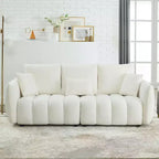 GDFStudio Alanna Canapé 3 places moderne en tissu peluche 79,5 po avec oreillers