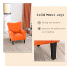 Fauteuil d'appoint moderne Erommy, fauteuil à dossier haut, canapé simple en tissu rembourré avec boutons et pieds en bois pour salon