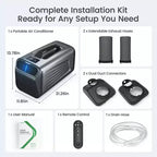 Climatiseur portable 3-en-1 Waykar 5000 BTU avec déshumidificateur et télécommande pour tente, camping et camping-car