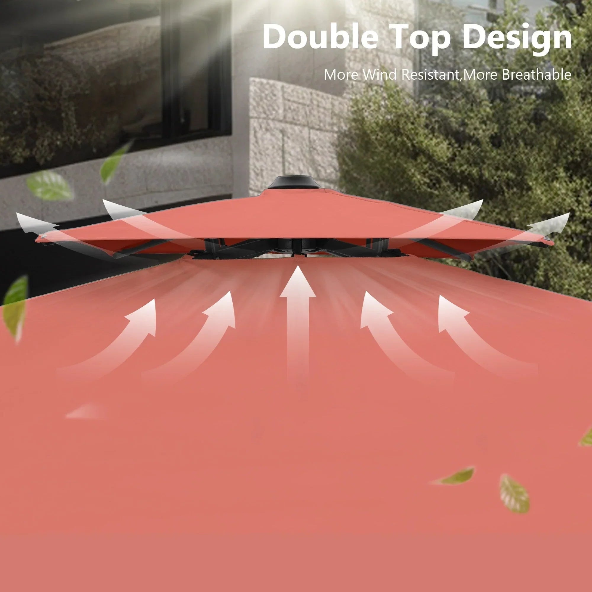 MAISON ARTS Parasol déporté hydraulique automatique 3,6 m avec mât en aluminium et rotation à 360 degrés