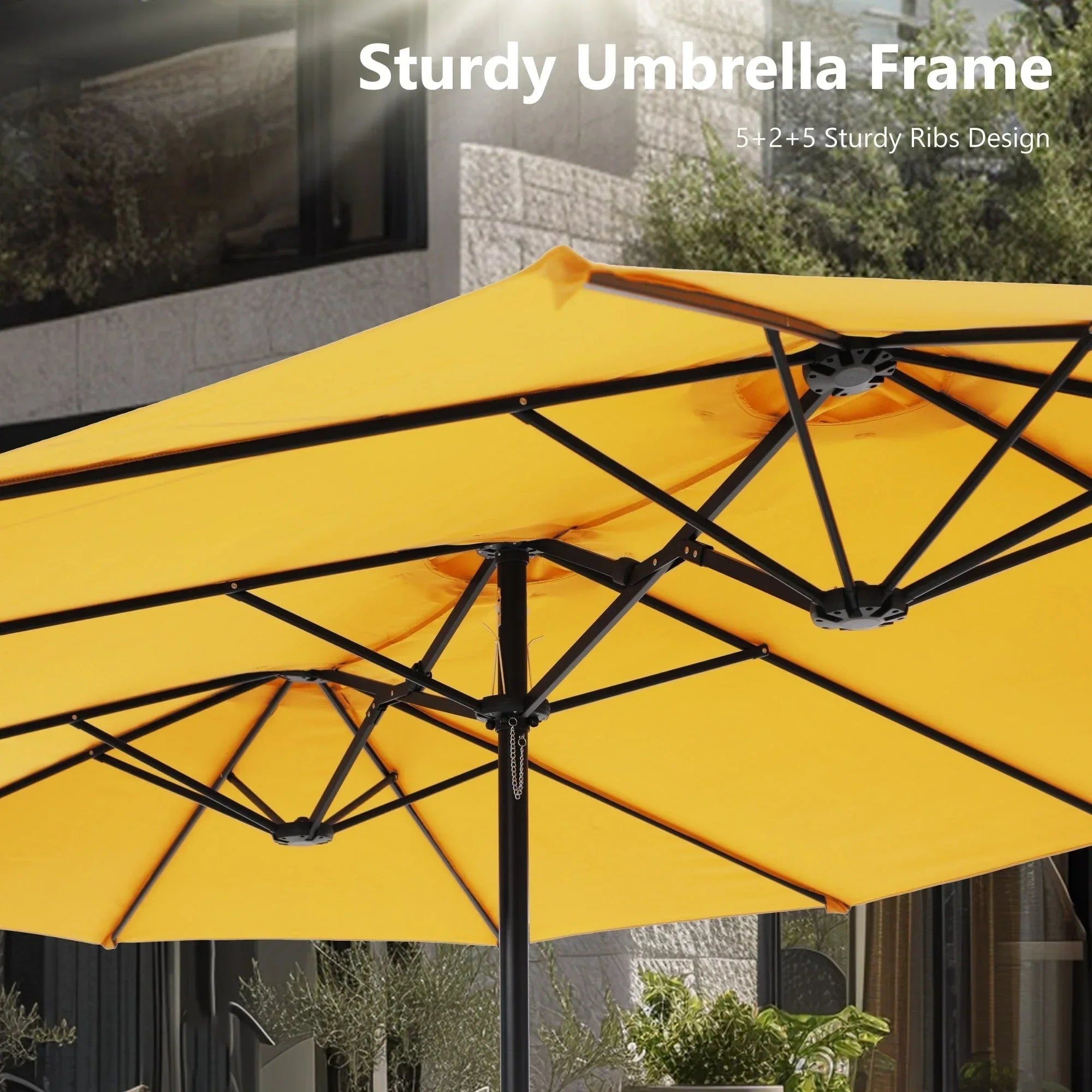 MAISON ARTS Grand Parasol Double Face de 4,5 m avec Base Incluse pour Patio
