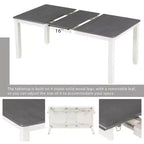 Ensemble de salle à manger extensible de style ferme pour 6 personnes, table rectangulaire et 6 chaises rembourrées