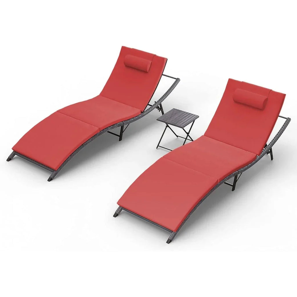 Ensemble de 3 chaises longues d'extérieur Kullavik