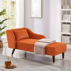 Chaise longue moderne en velours, chaise longue rembourrée avec accoudoir incurvé, canapé-lit de salon pour chambre, bureau, salon