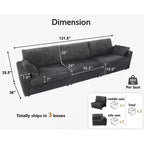 Canapé d'angle modulaire en velours côtelé Dyonery avec housses lavables