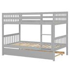 Lit superposé moderne en bois, double sur double avec lit gigogne, convertible en 2 lits
