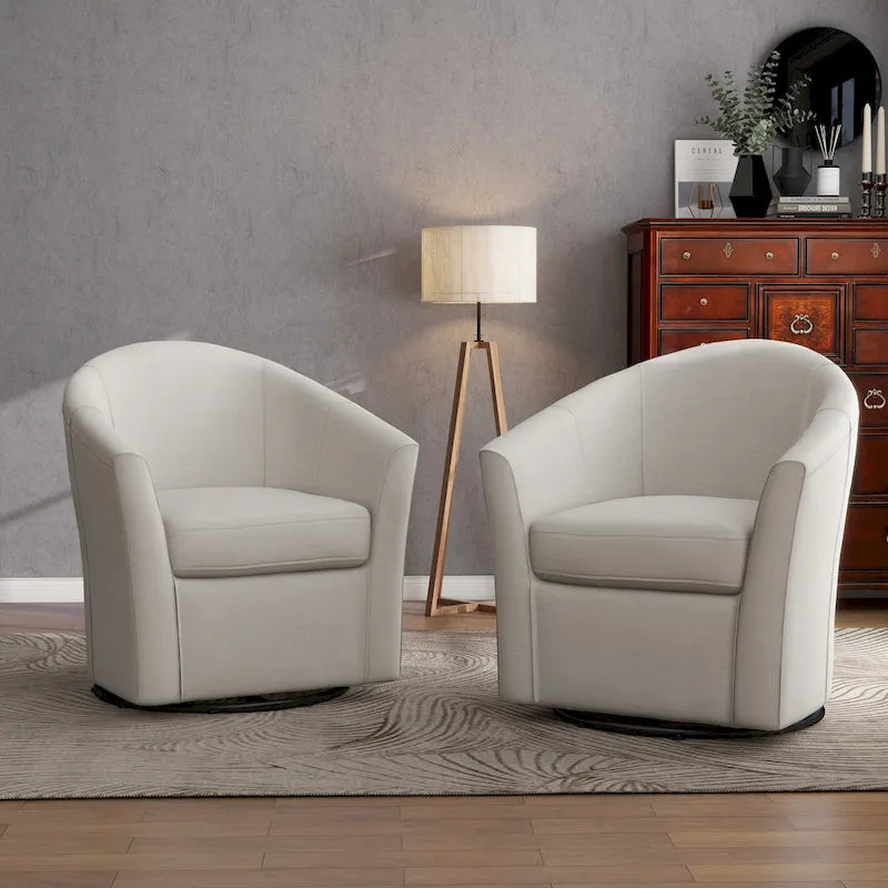 Lot de 2 fauteuils pivotants modernes avec accoudoirs pour salon