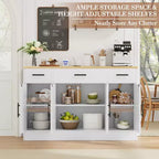 Buffet de cuisine Celebalcony avec rangement, grand buffet de cuisine de 135,6 cm avec 3 tiroirs et 4 portes, étagère réglable pour cuisine, salon