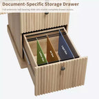 Meuble de rangement de bureau cannelé, bureau de direction moderne de 54 po avec station de recharge, bureau d'ordinateur en bois avec tiroirs classeurs pour bureau d'étude