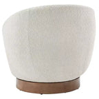 Fauteuil d'appoint pivotant Spruce&Spring en tissu avec base en bois