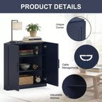 Meuble d'angle Dovelina avec étagères réglables, buffet, meuble à vin, meuble de cuisine et de salle à manger avec portes en bois - 31H x 31L, 36H x 31L