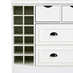 Garde-manger de cuisine autoportant Whisen de 180 cm de haut, grand buffet de salle à manger avec 4 portes pliantes, étagères, porte-bouteilles