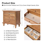 Table d'appoint Giorgio à 3 tiroirs avec prises intégrées, lot de 2 | HULALA HOME