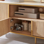 Meuble TV de luxe moderne, meuble de divertissement, avec plateau en faux marbre