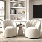 Fauteuils pivotants à 360 degrés en velours capitonné moderne SEYNAR avec dossier touffeté (lot de 2)